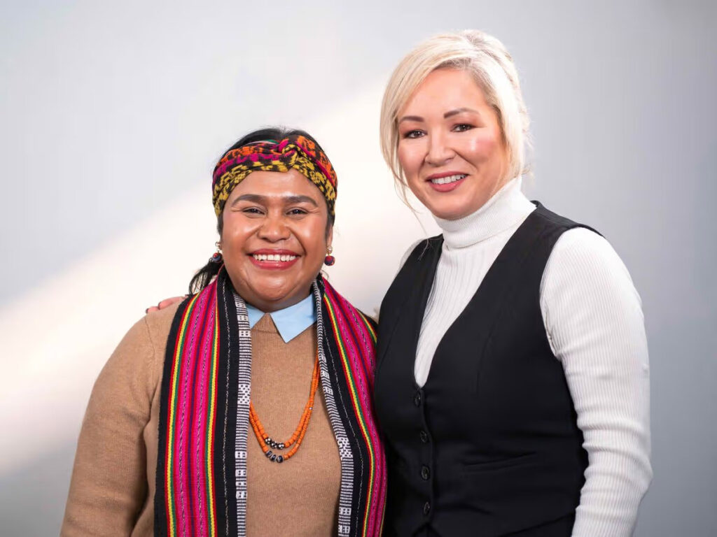 First Minister Michelle O'Neill and Domingas Gusmão, Heritage Journeys: Voices of Migrant Women in Mid Ulster.